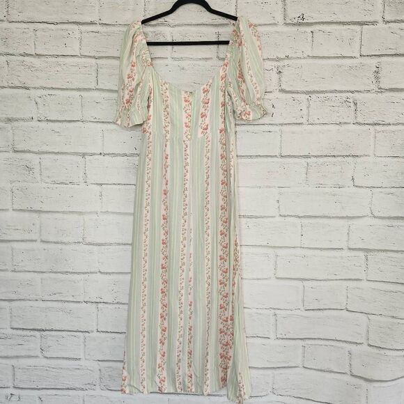 We Wore What Rosewood Cap Sleeve A-line Gown Midi Dress Multicolor Size 10 - Picture 9 of 16